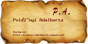 Polányi Adalberta névjegykártya